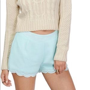 Layered Scallop Shorts in Mint